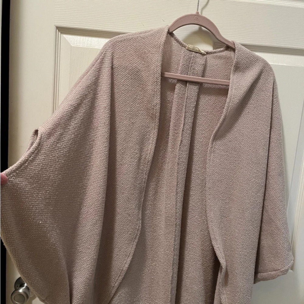 eesome Dusty Pink Open-Front Knit Poncho